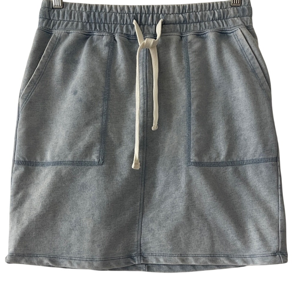 Thread & Supply Light Blue‎ Comfy Drawstring Skirt Small